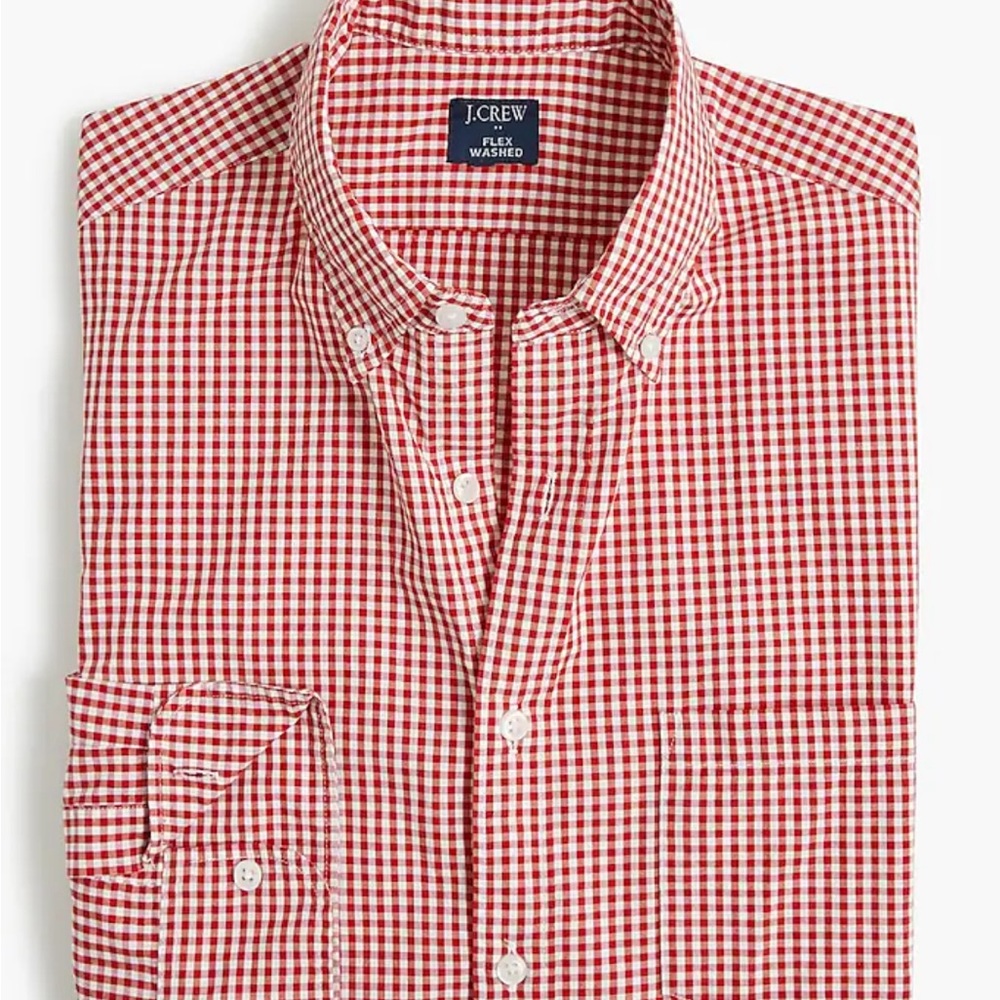 J. Crew gingham slim flex casual shirt
